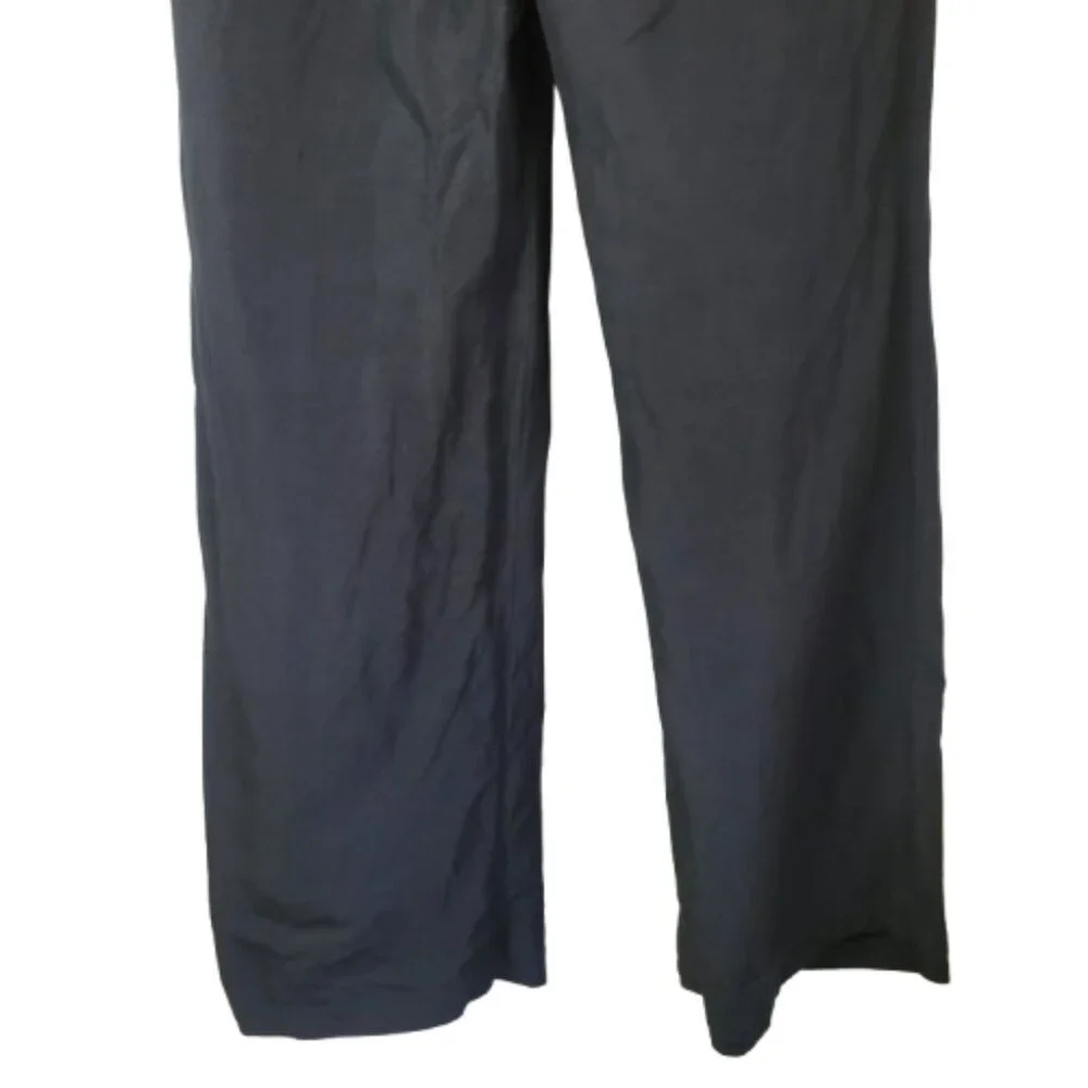Banana Republic Linen Wide Leg Pants Black